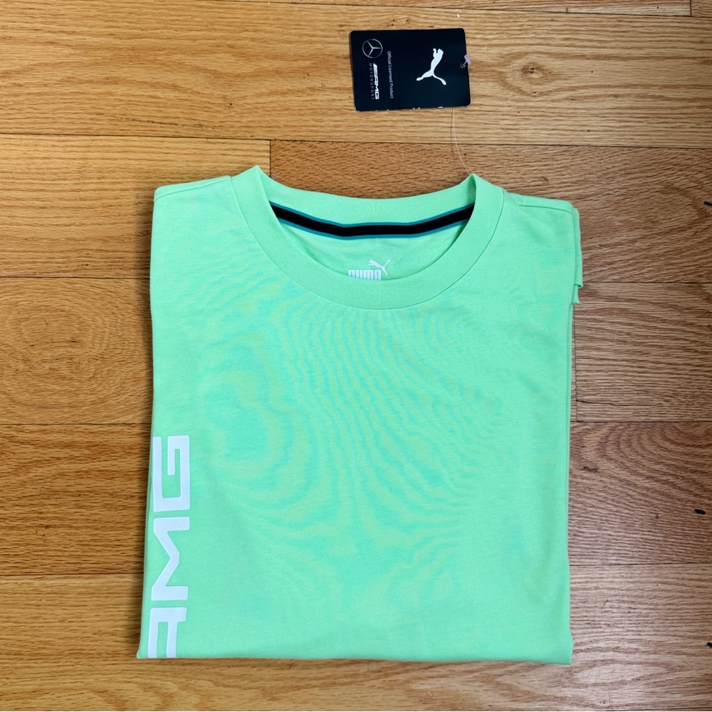 Men’s Lime Green Mercedes AMG x Puma T-Shirt- Medium